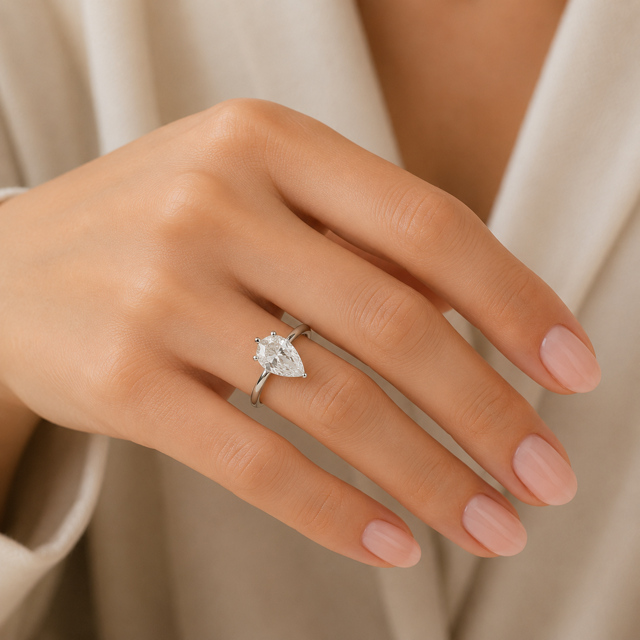2.00 CT Pear Lab ~ The Classic Setting