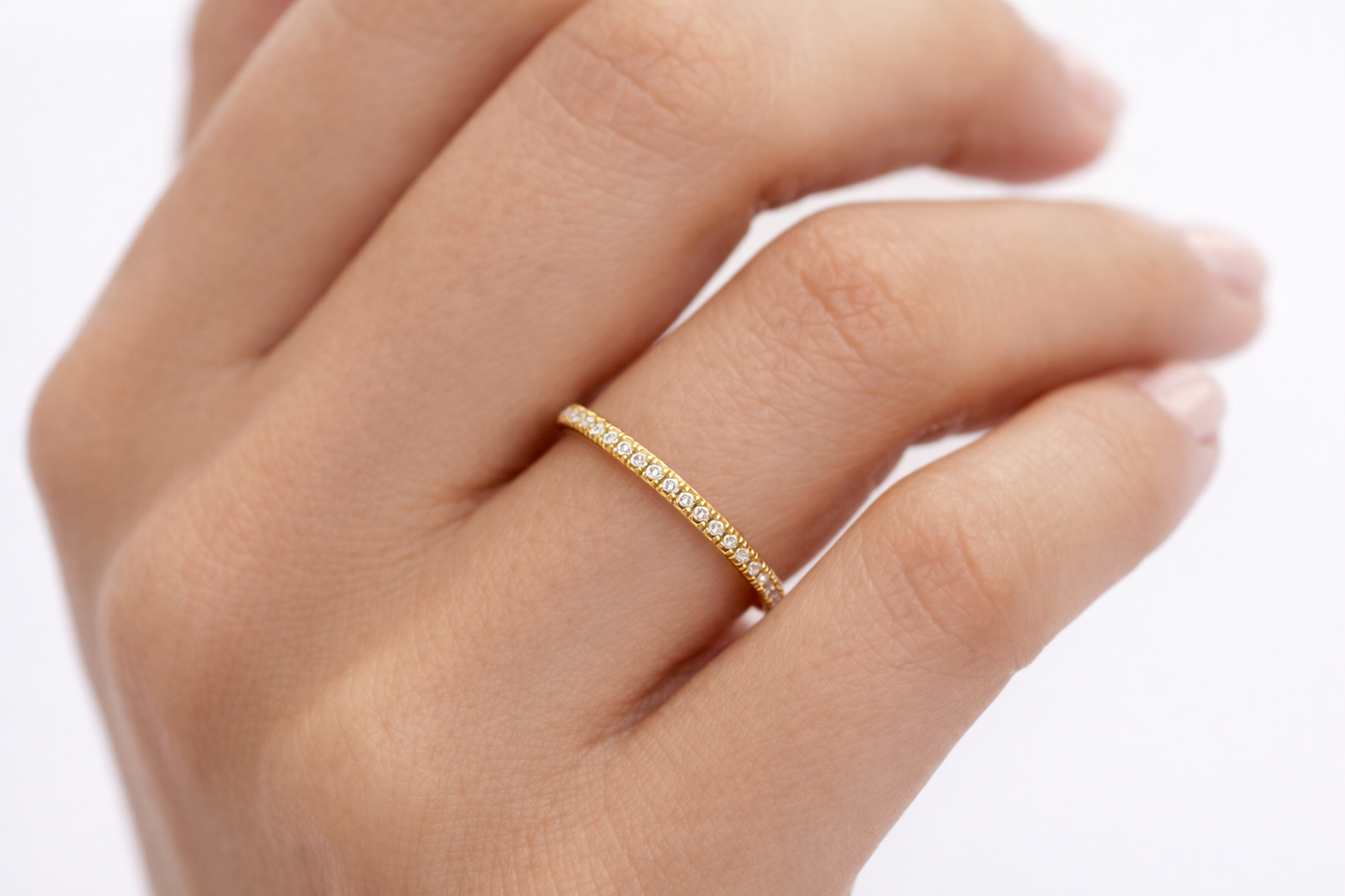 18K Yellow Gold Diamond Eternity Band