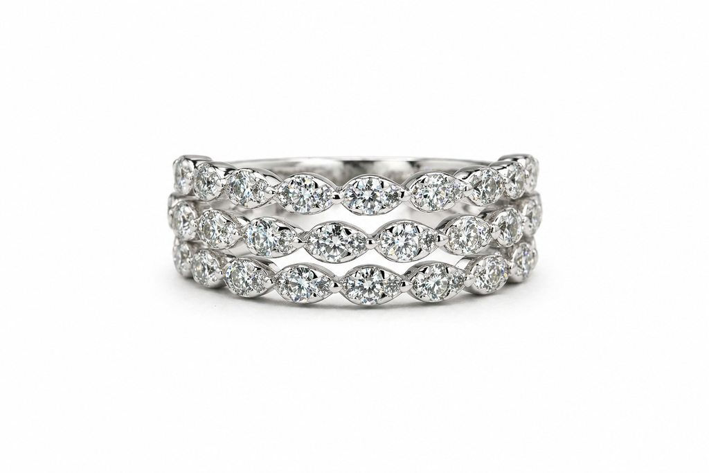 Triple Row Marquise Illusion Diamond Band