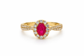 Roselle Classic Ruby Halo Ring