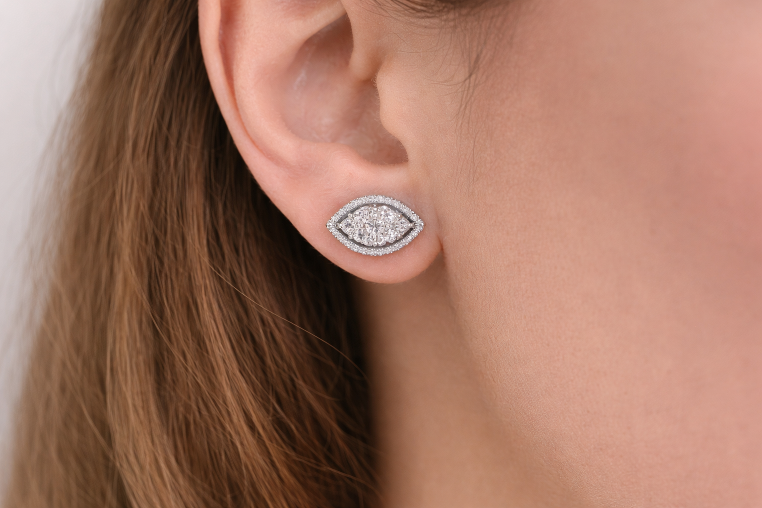 Eterna Eye Diamond Stud Earrings
