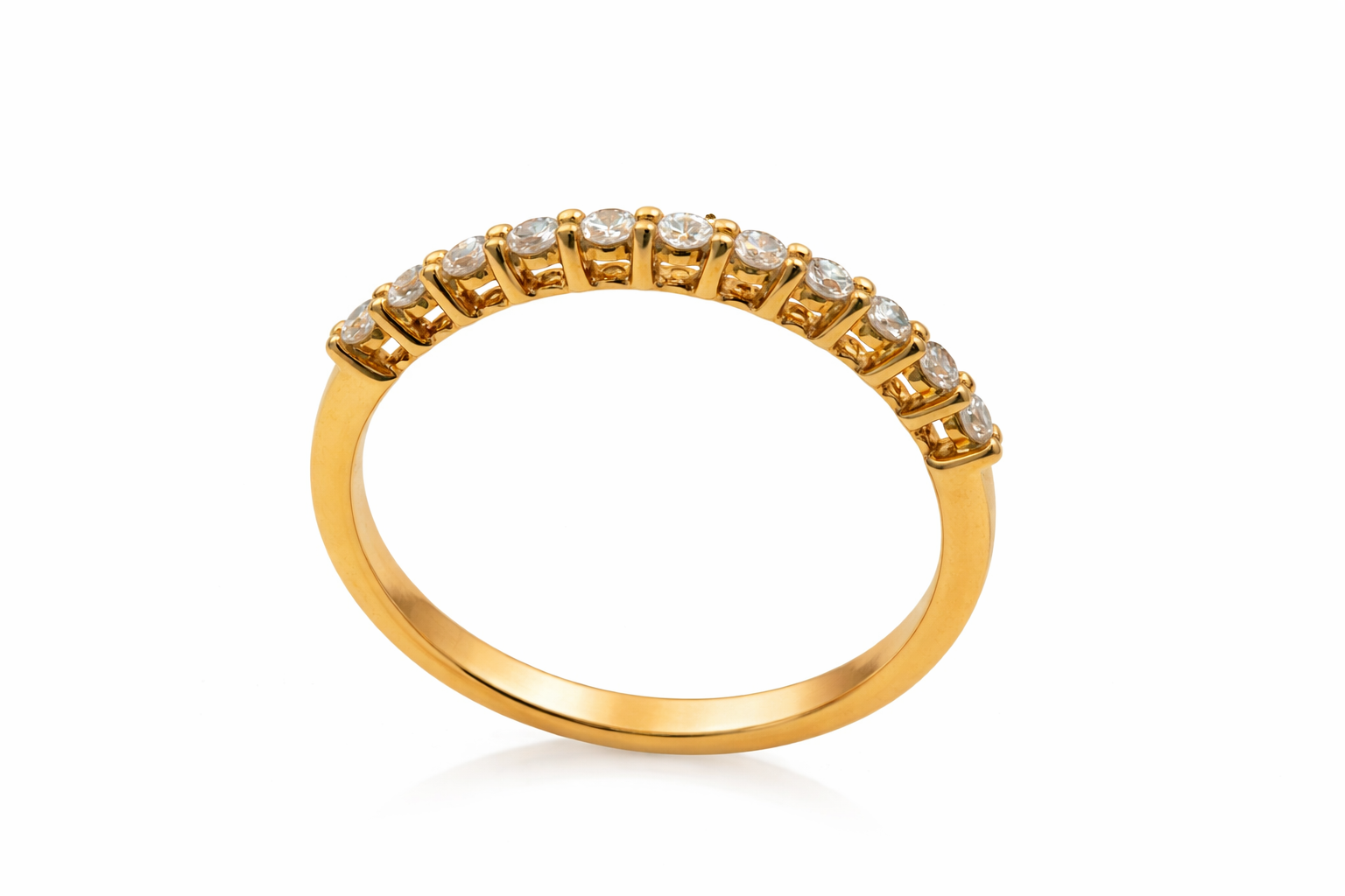 18K Yellow Gold Diamond Half Eternity Ring
