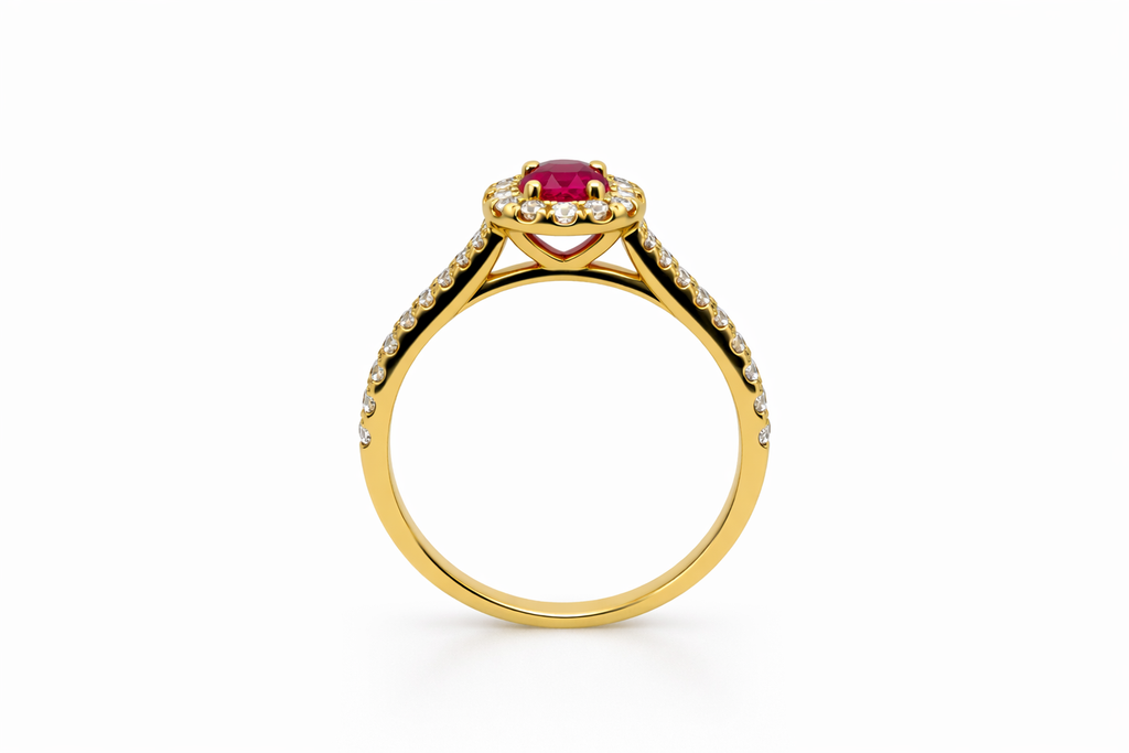 Roselle Split-Shank Ruby & Diamond Ring