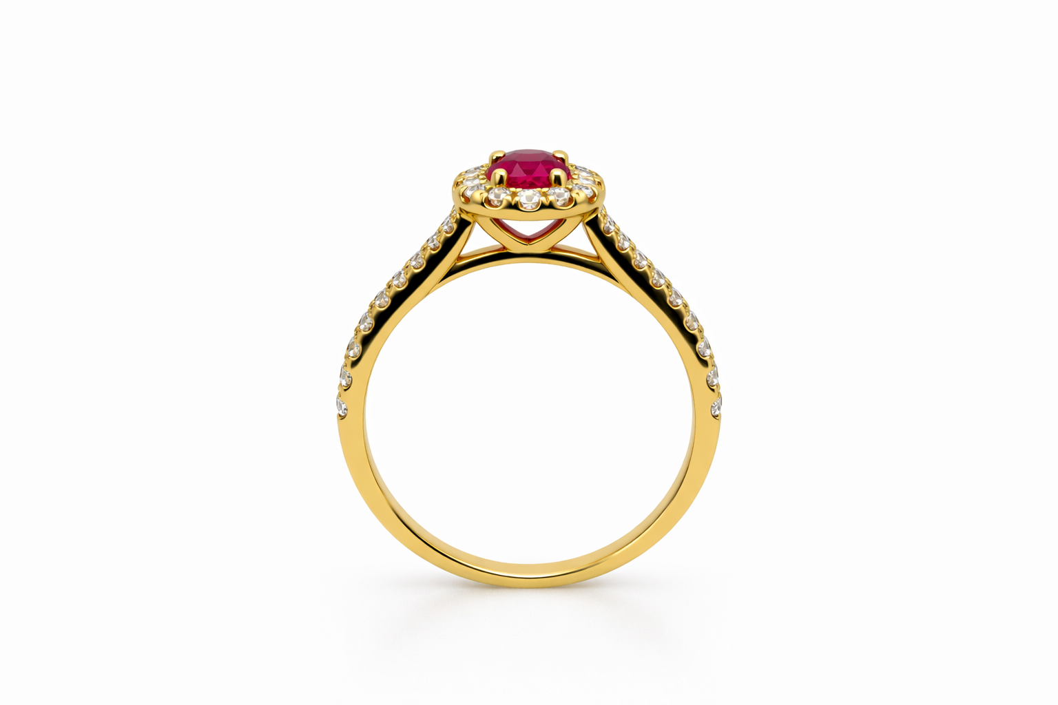 Roselle Split-Shank Ruby & Diamond Ring