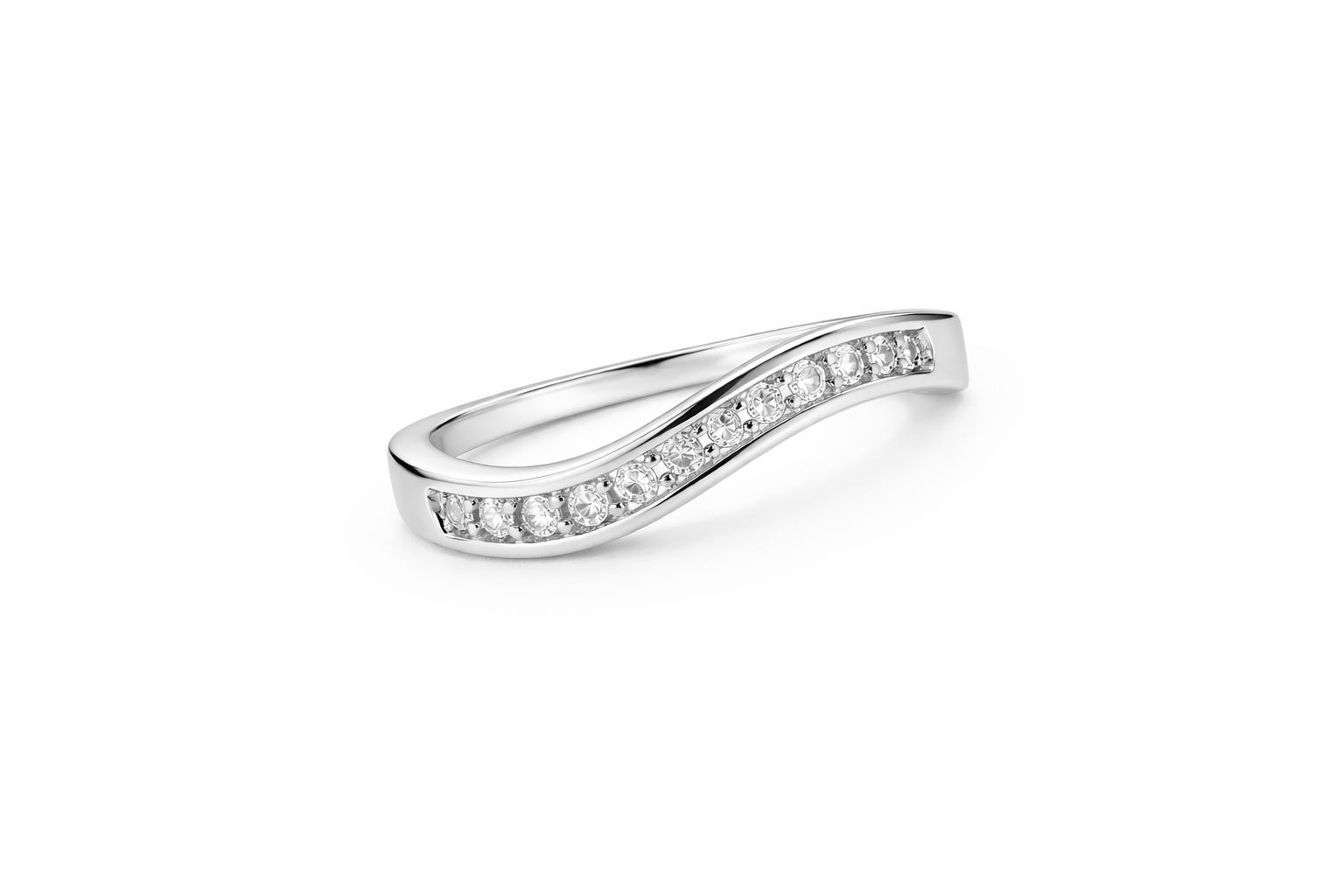 Wave Diamond Band Ring