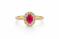 The Roselle Ruby Halo Ring