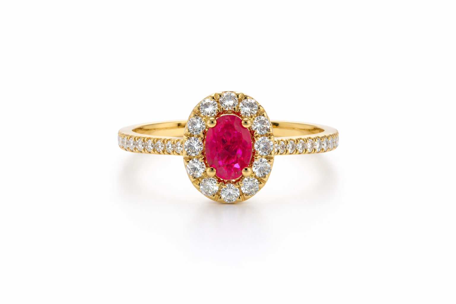 The Roselle Ruby Halo Ring