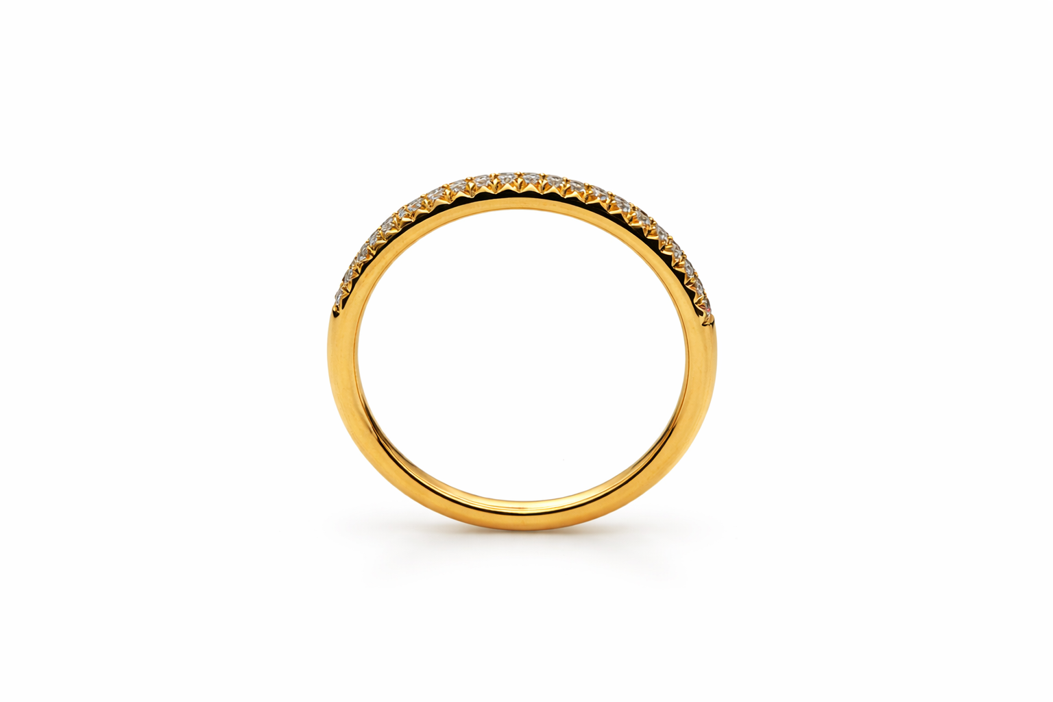18K Yellow Gold Micro Pavé Diamond Band