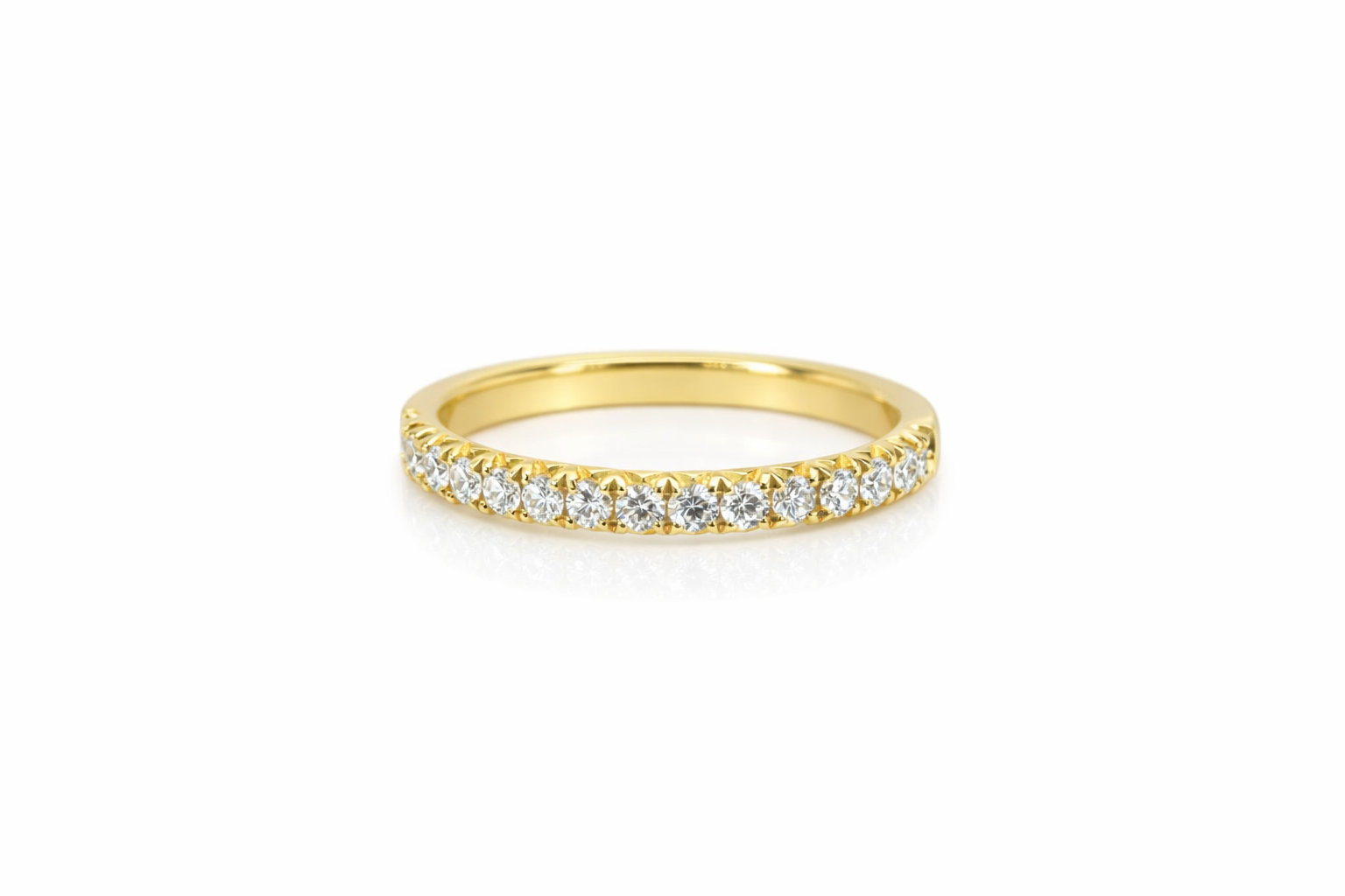 18K Yellow Gold Classic Diamond Half Eternity Ring