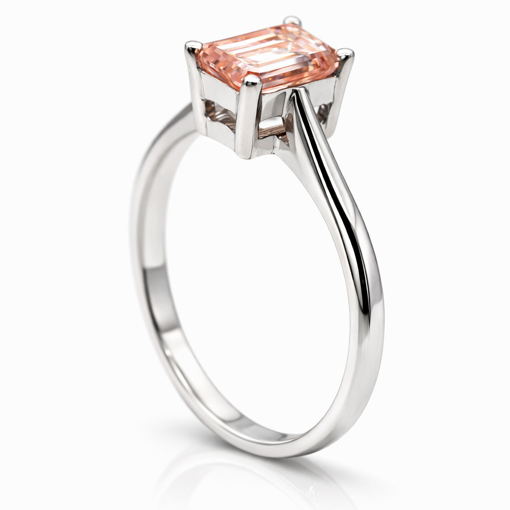 1.51 CT Pink Emerald Lab ~ The Classic Setting