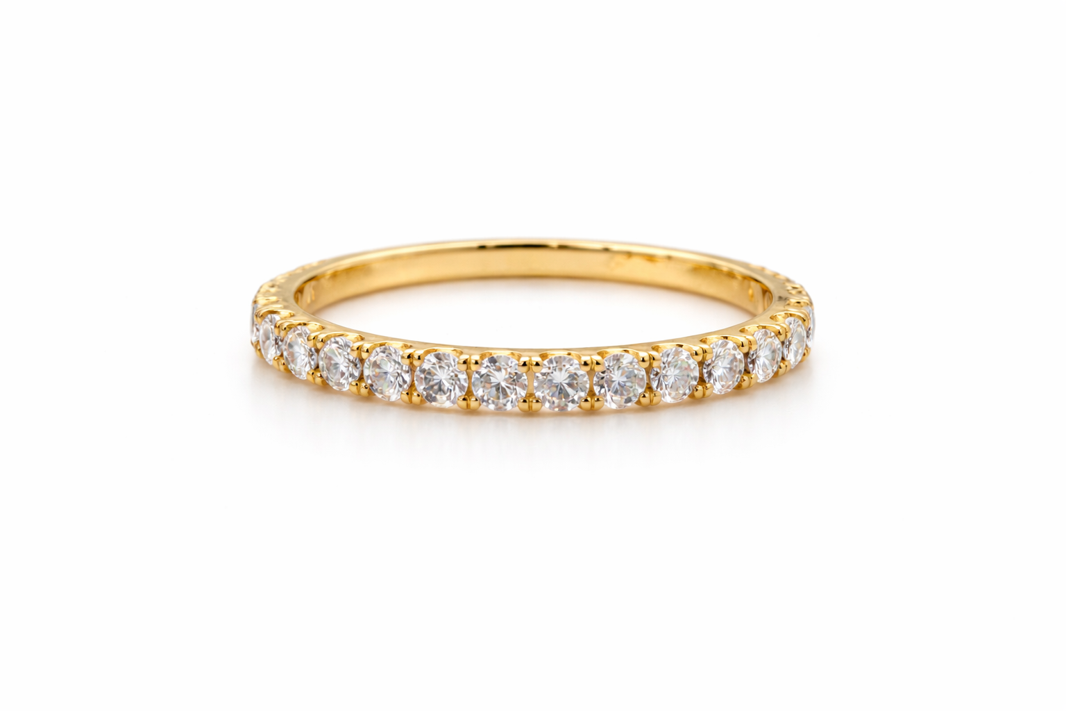 18K Yellow Gold Pavé Diamond Stackable Ring