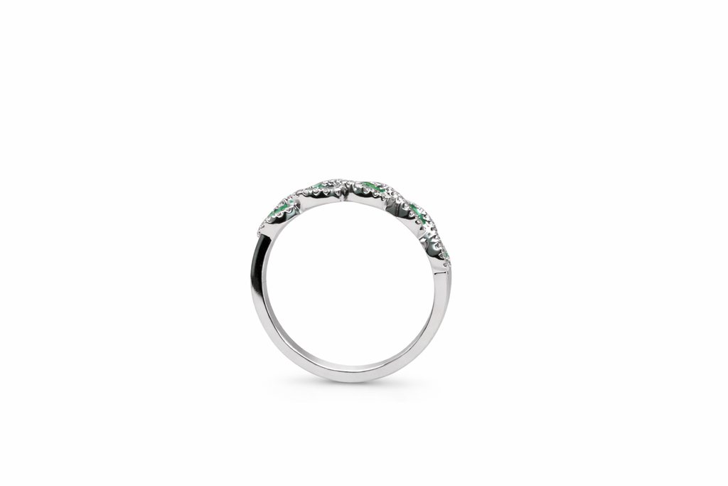 Verdelle Emerald & Diamond Infinity Ring