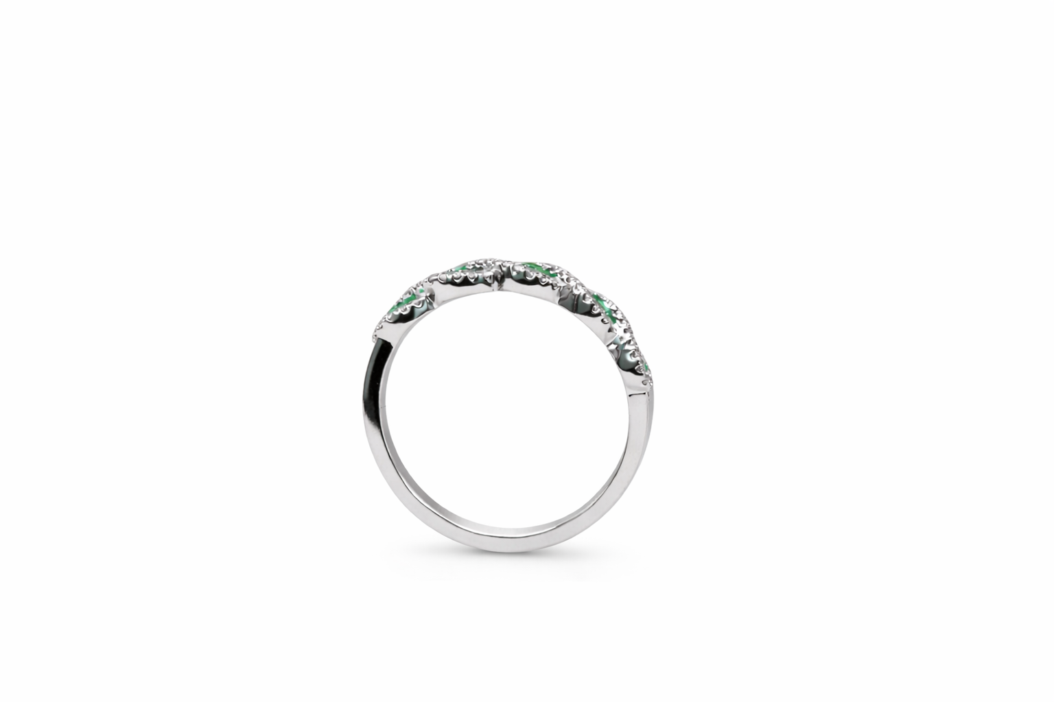 Verdelle Emerald & Diamond Infinity Ring