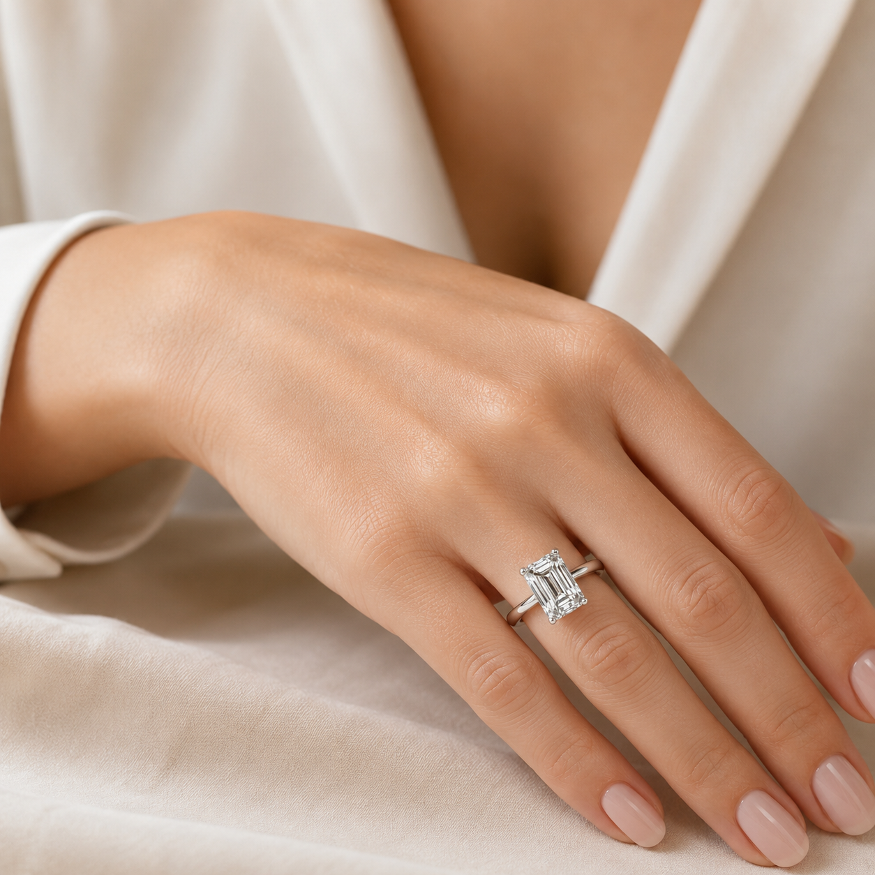 3.70 CT Emerald Lab ~ The Classic Setting
