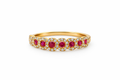 18K Yellow Gold Ruby & Diamond Halo Eternity Band
