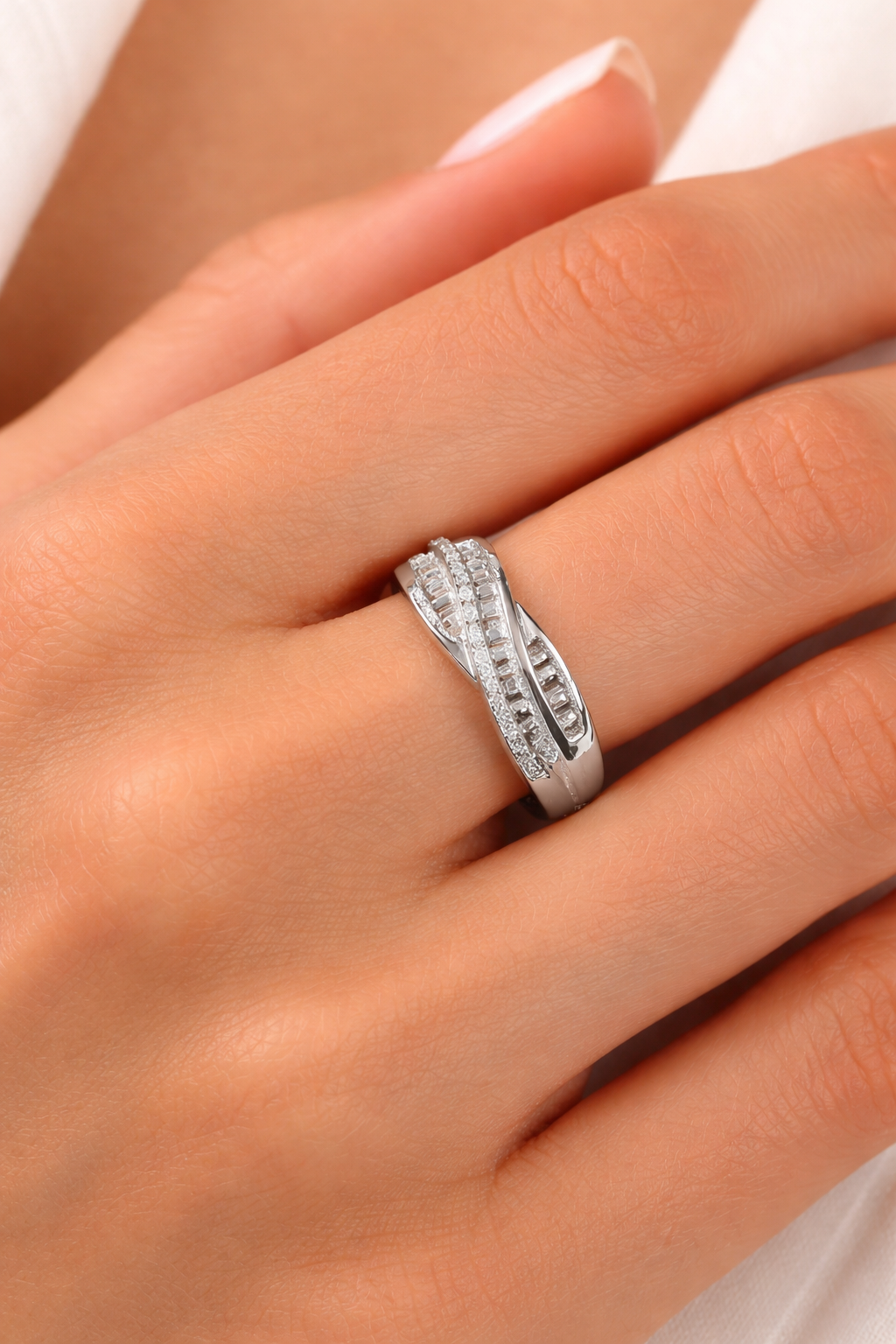 Swirl Baguette Ring