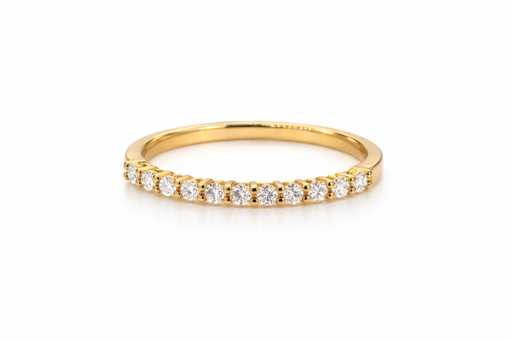 18K Yellow Gold Diamond Half Eternity Ring