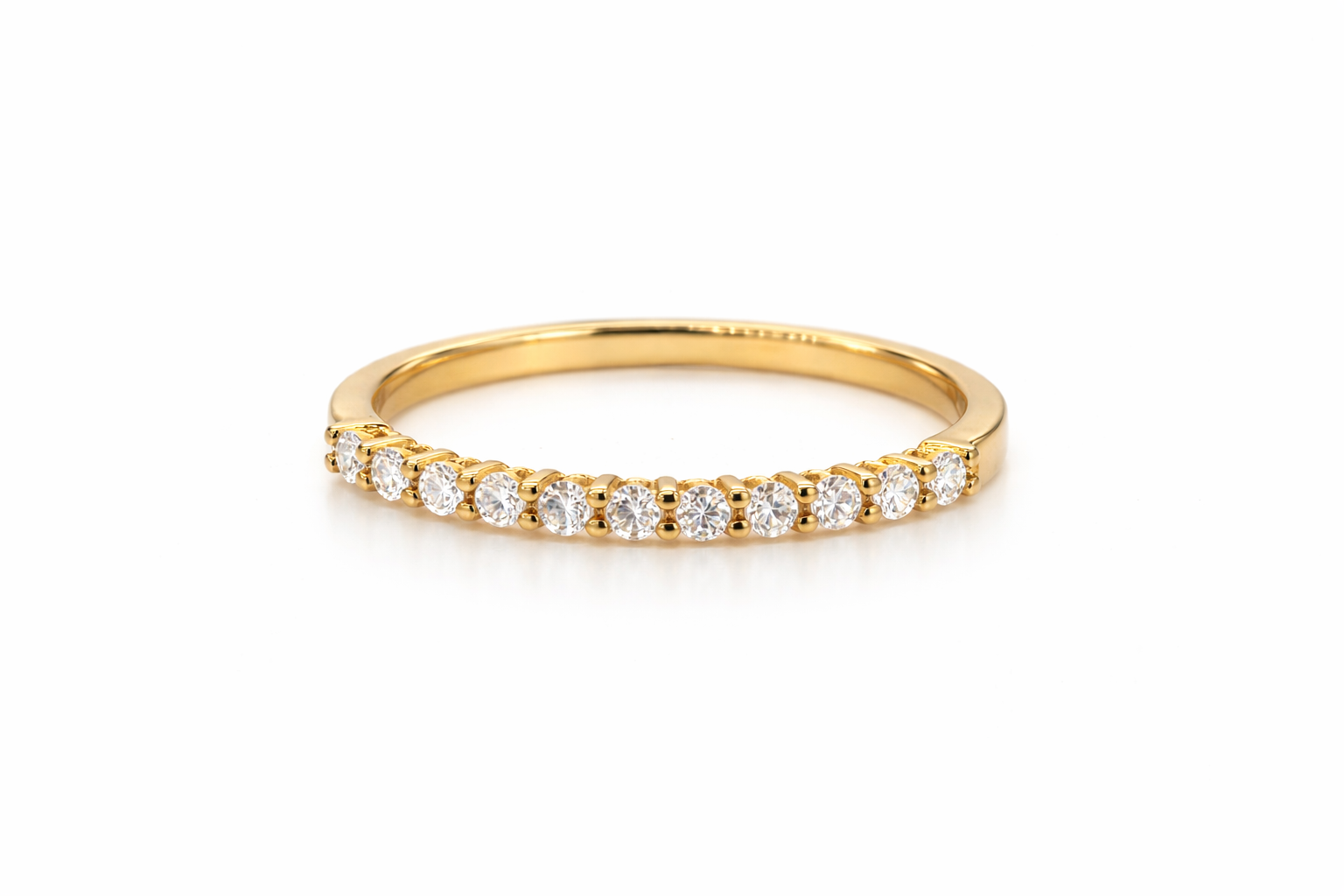18K Yellow Gold Diamond Half Eternity Ring