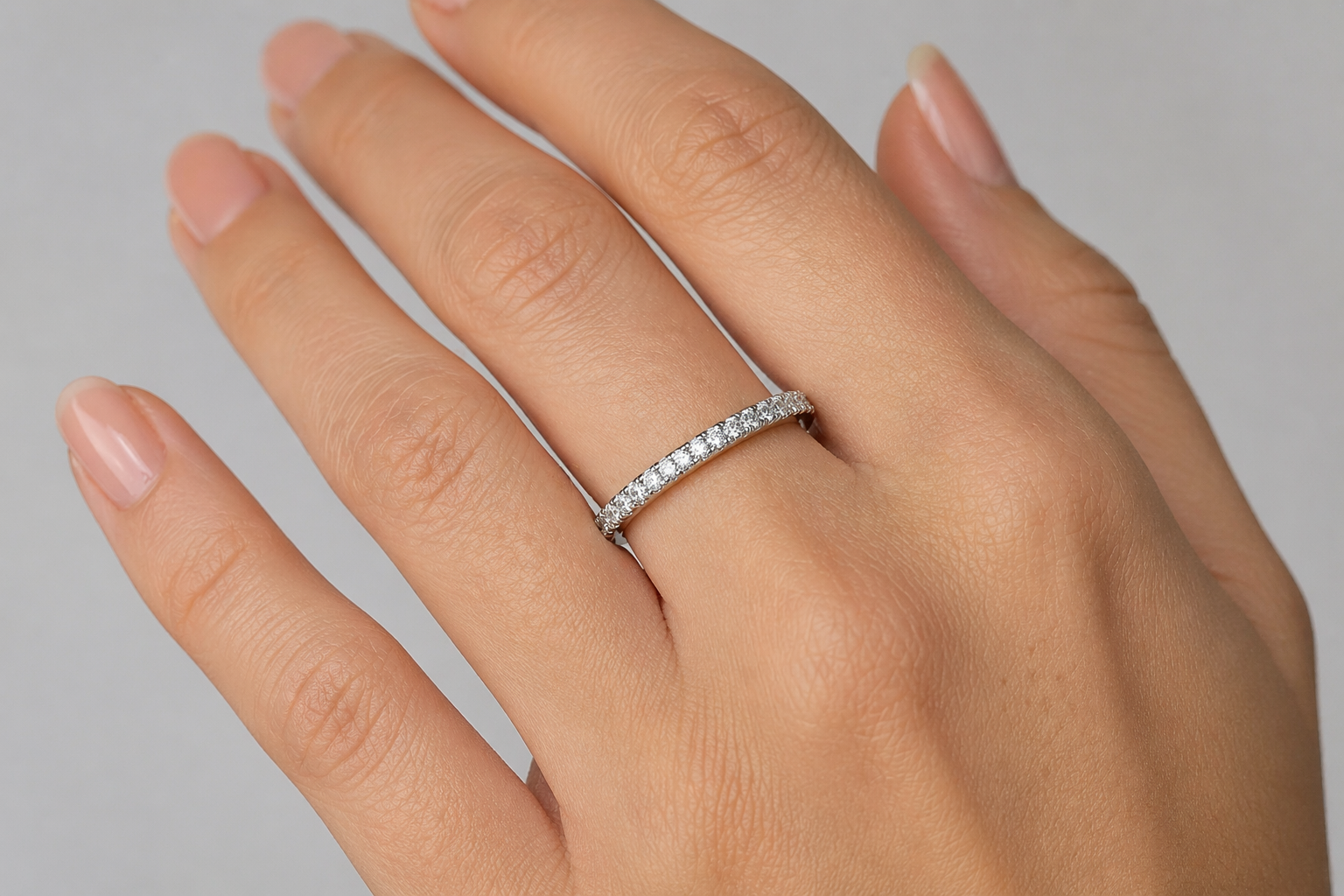 Delicate Half Eternity Diamond Band