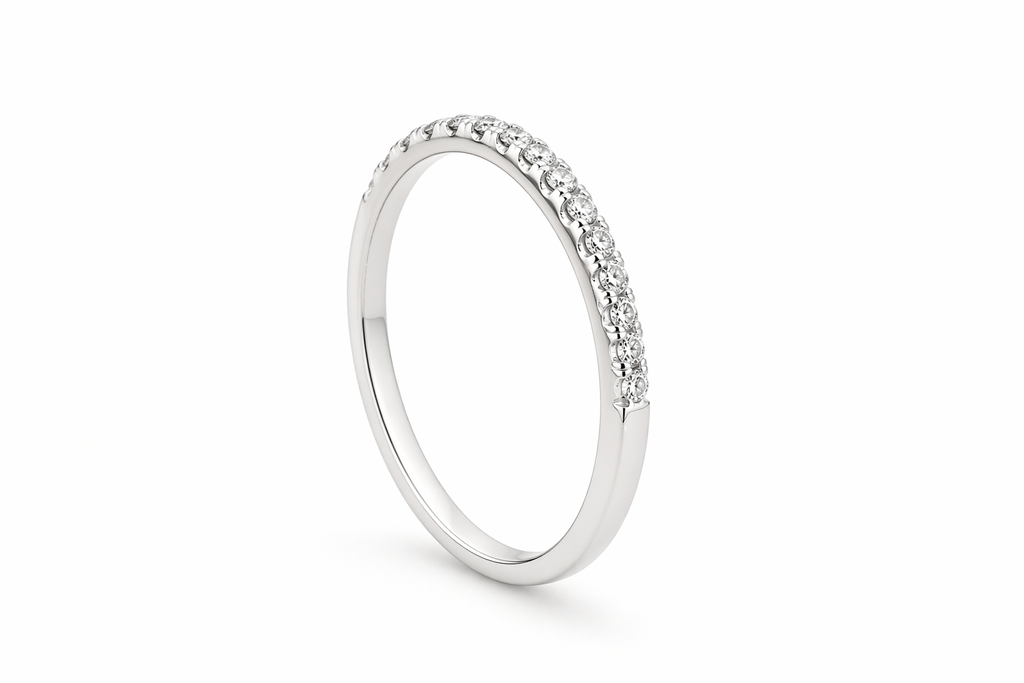 Delicate Pavé Diamond Half Eternity Ring