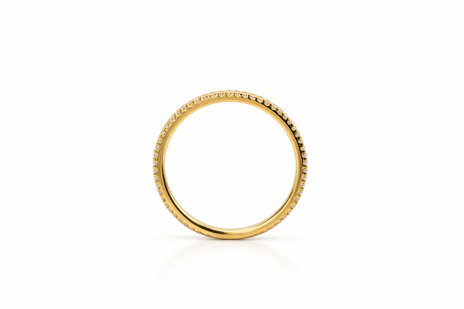 18K Yellow Gold Diamond Micro Pavé Band