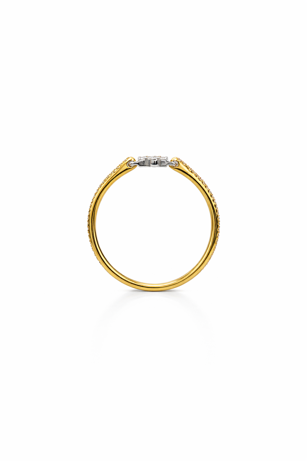18K Yellow Gold Diamond Cross Ring