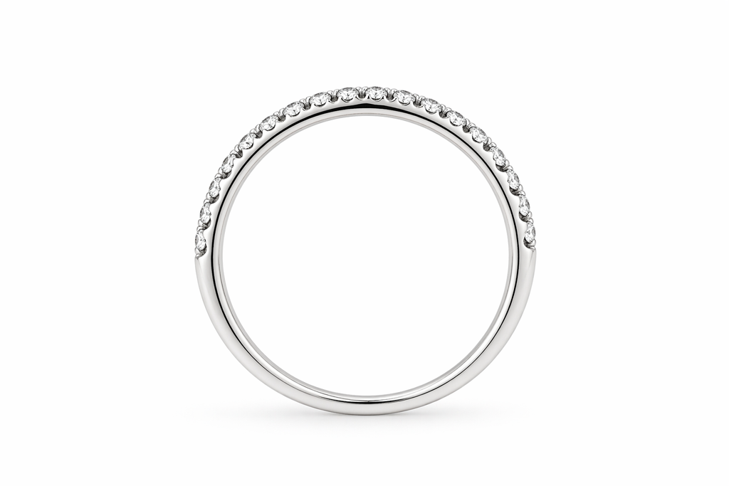 Delicate Pavé Diamond Half Eternity Ring