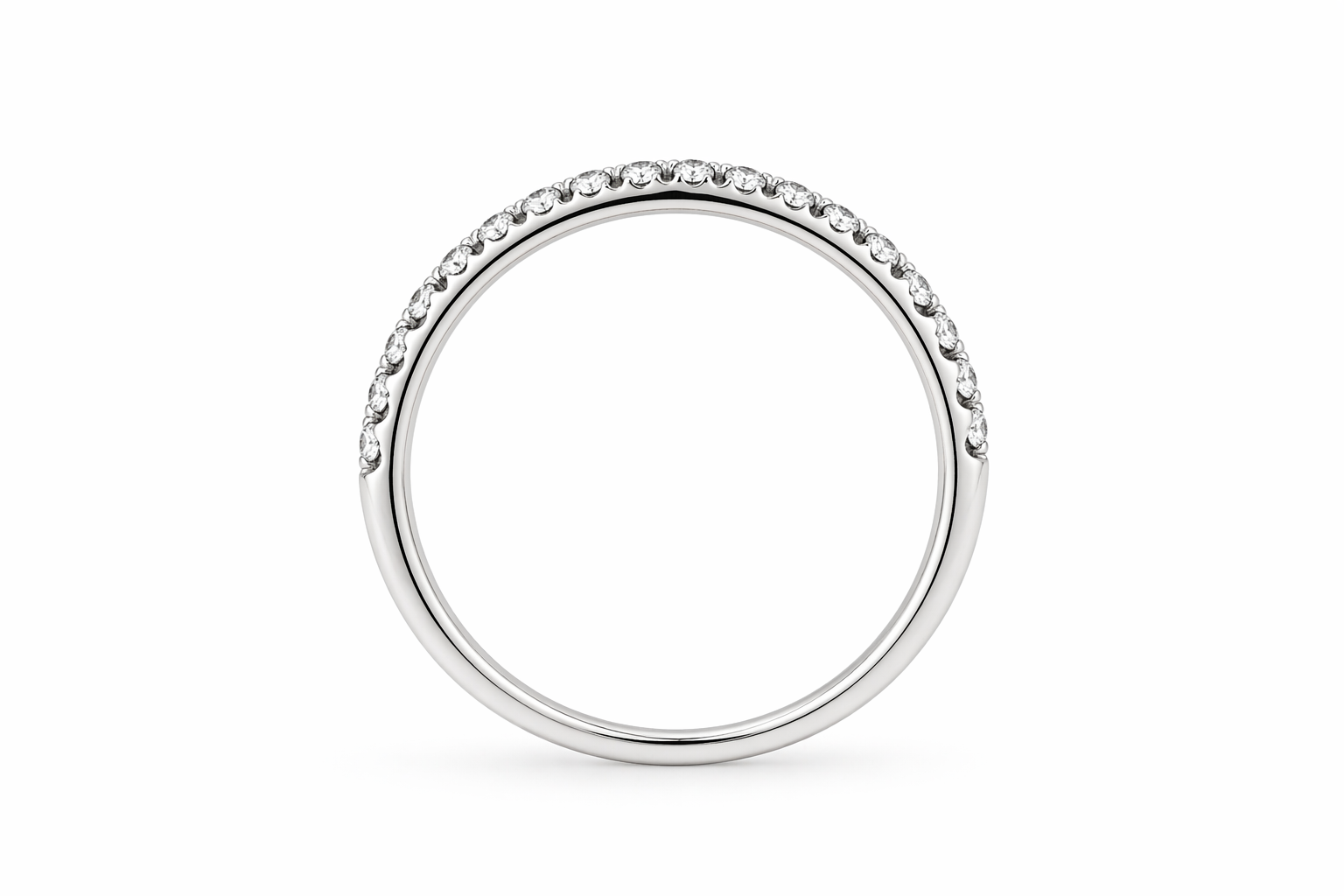 Delicate Pavé Diamond Half Eternity Ring