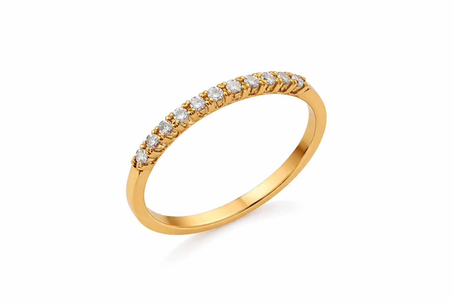 18K Yellow Gold Diamond Half Eternity Ring