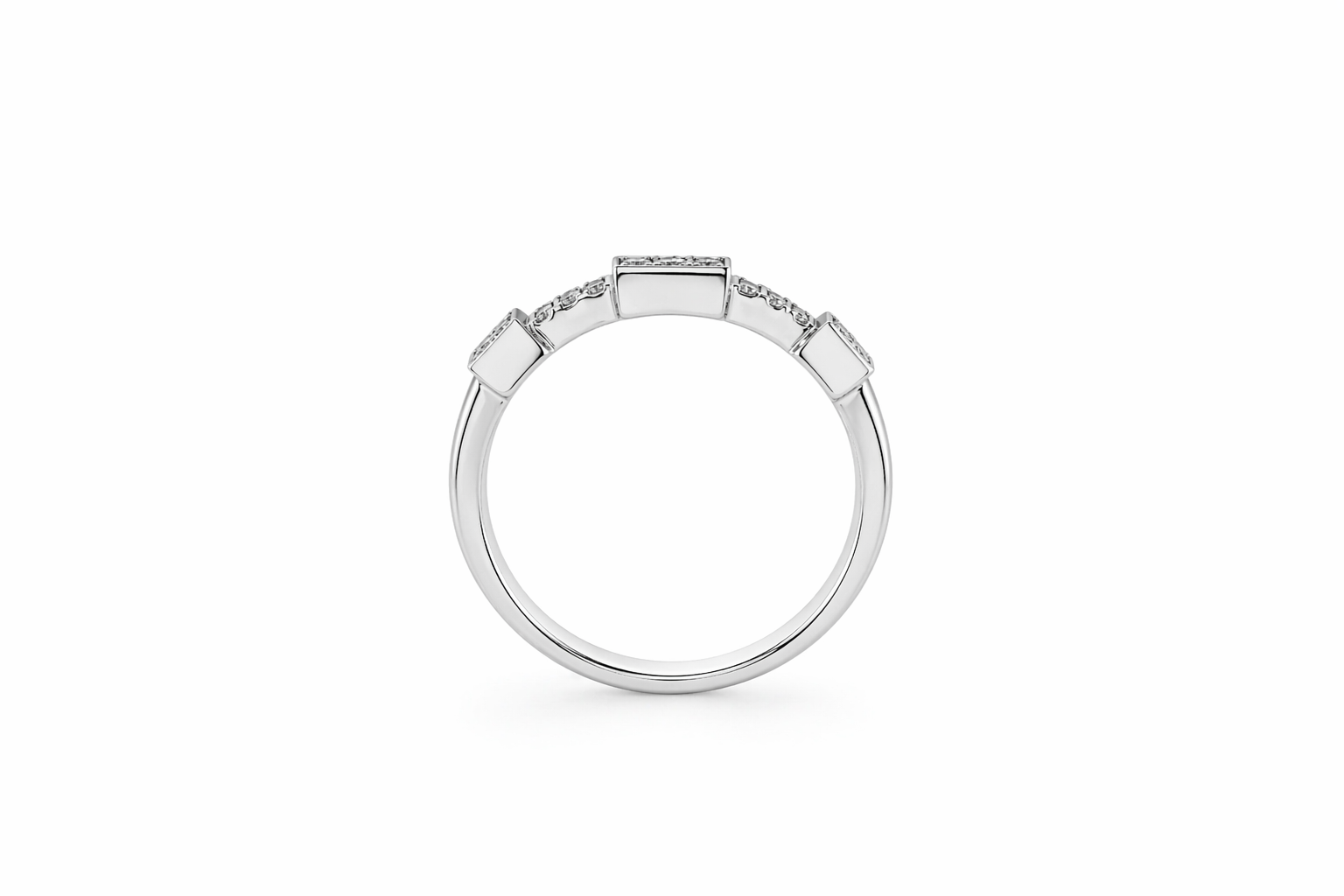 Triple Square Diamond Link Ring