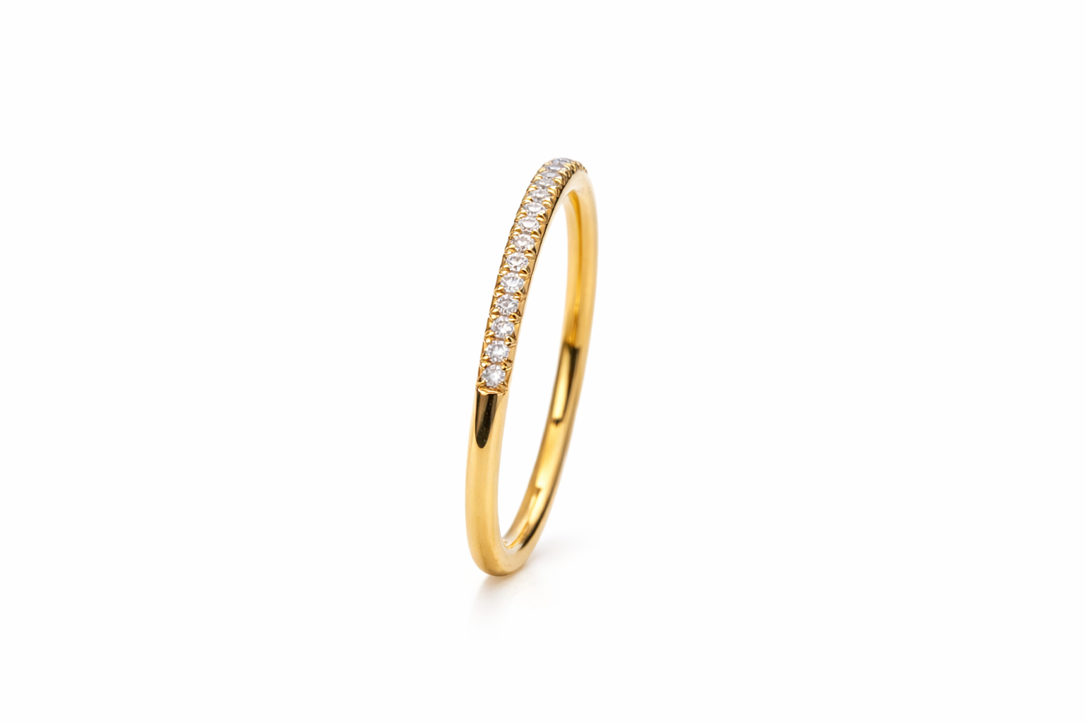 18K Yellow Gold Micro Pavé Diamond Band