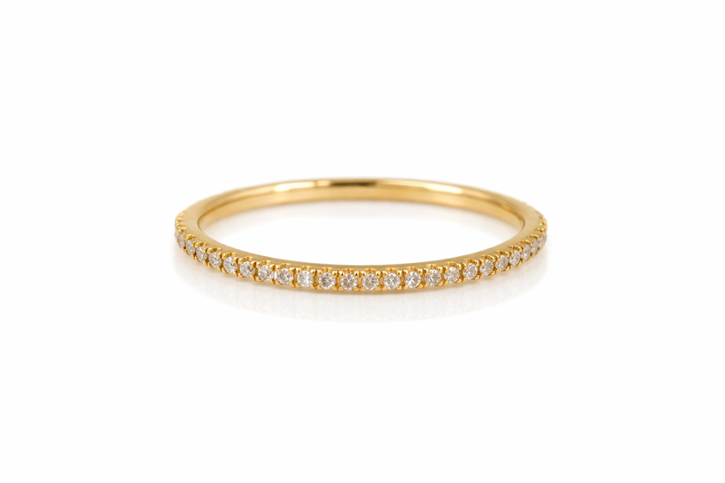 18K Yellow Gold Diamond Micro Pavé Band