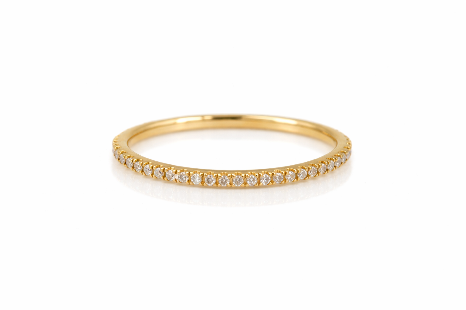 18K Yellow Gold Diamond Micro Pavé Band