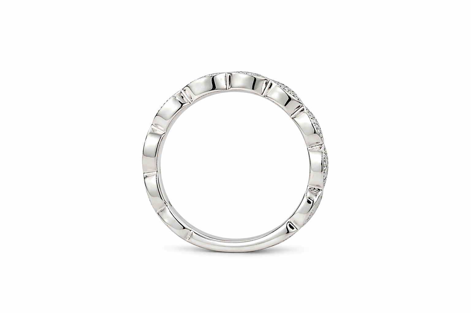 Vintage Marquise Diamond Milgrain Band Ring