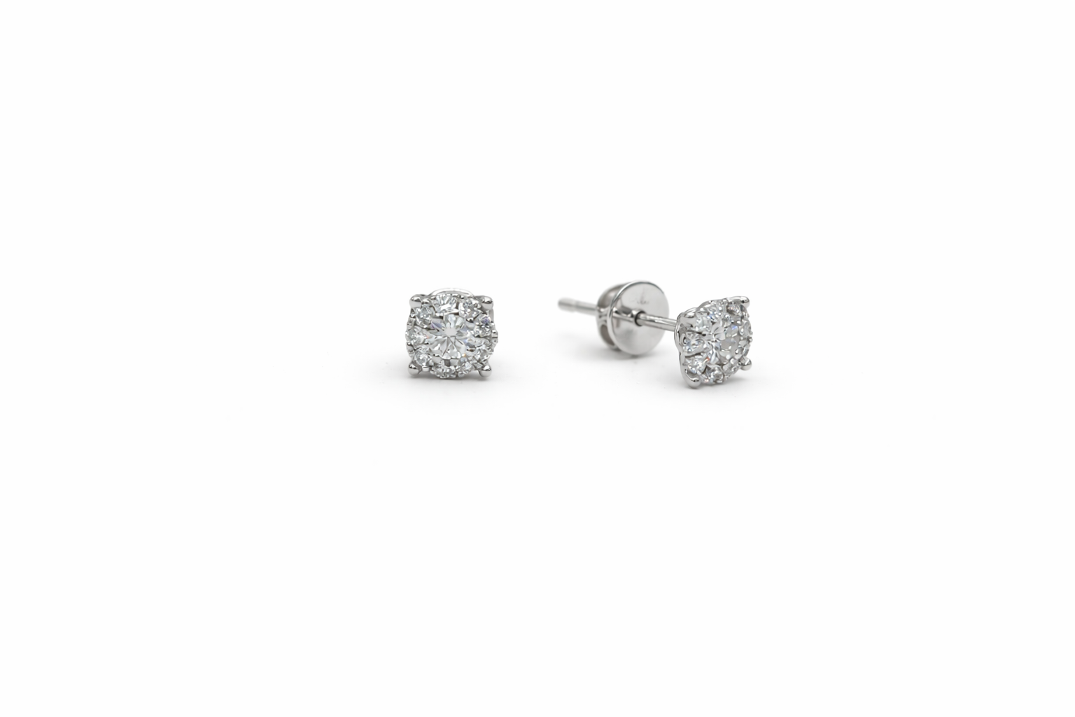Amara Halo Diamond Stud Earrings