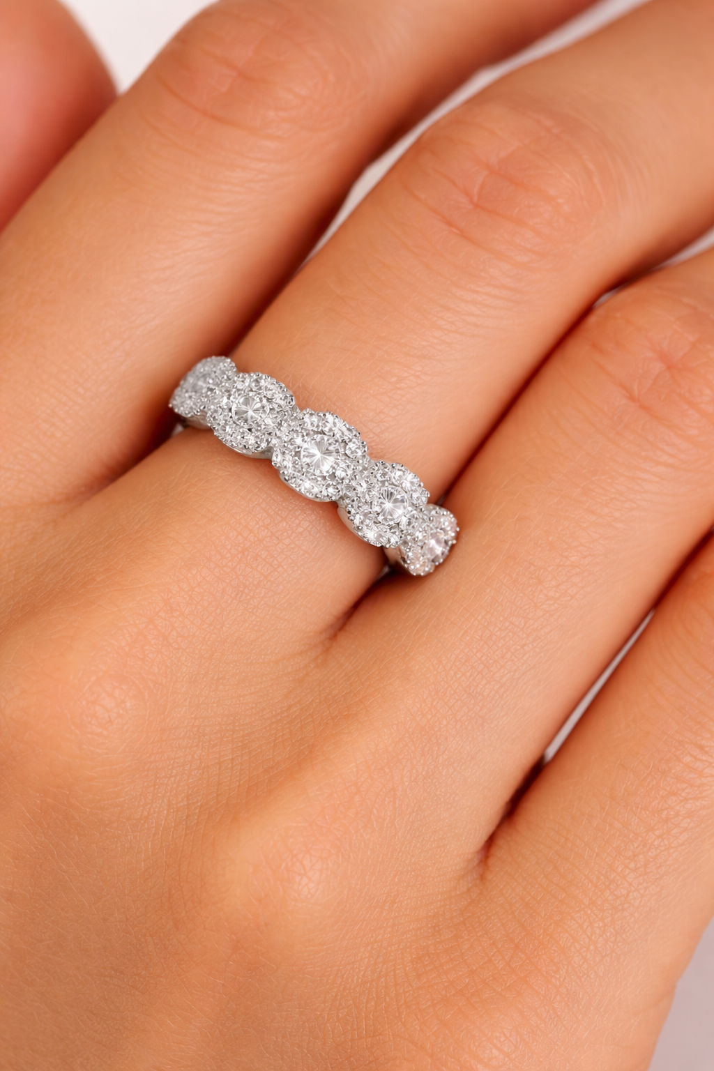 Flora Cluster Diamond Band Ring