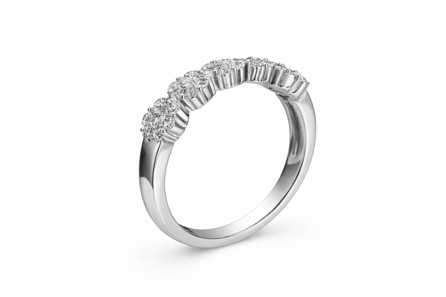 Flora Cluster Diamond Band Ring