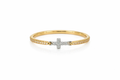 18K Yellow Gold Diamond Cross Ring