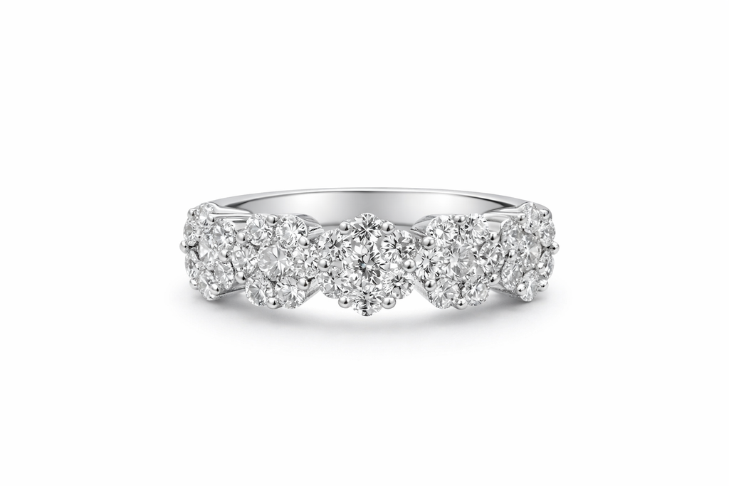 Flora Cluster Diamond Band Ring