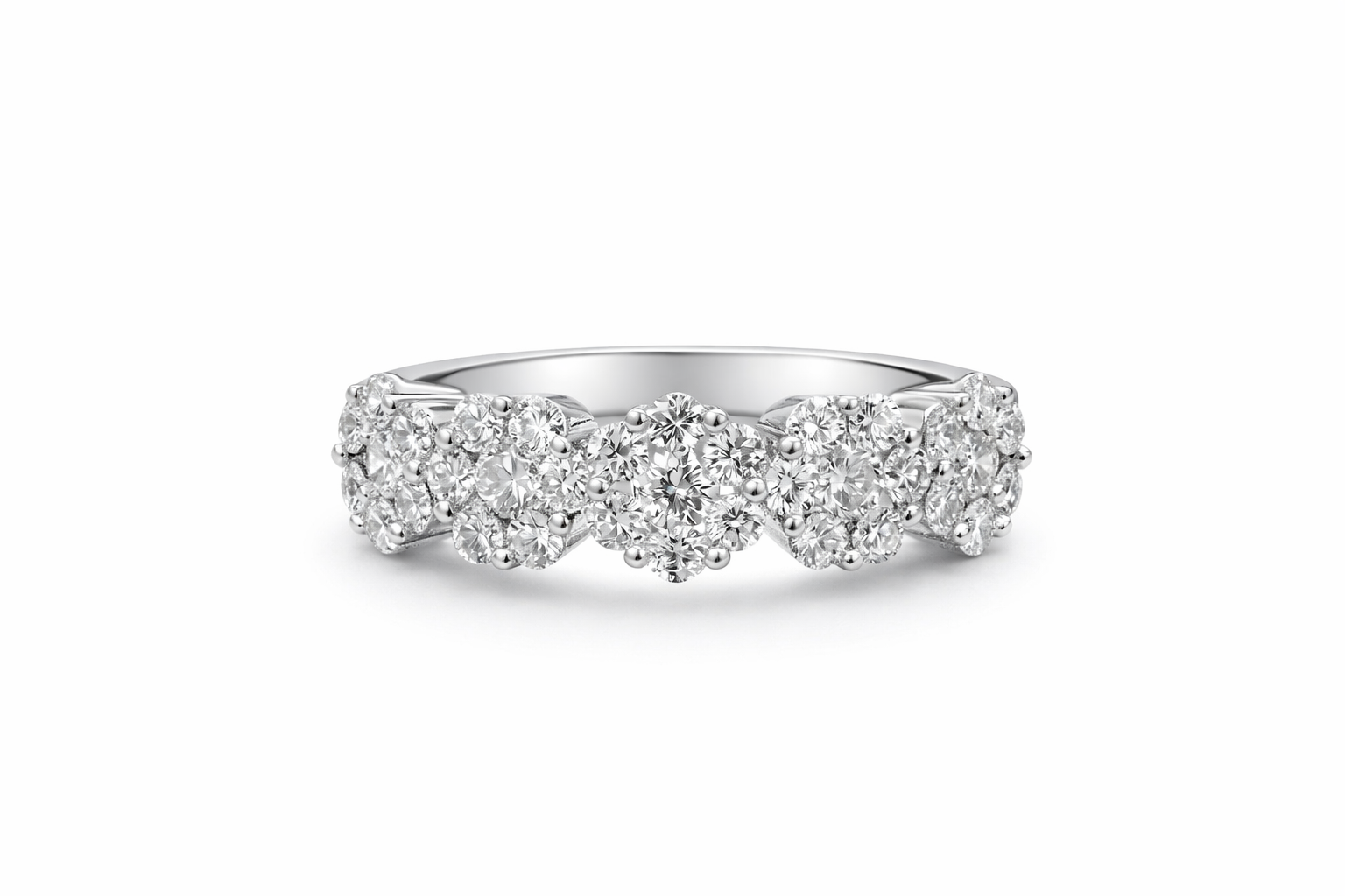 Flora Cluster Diamond Band Ring