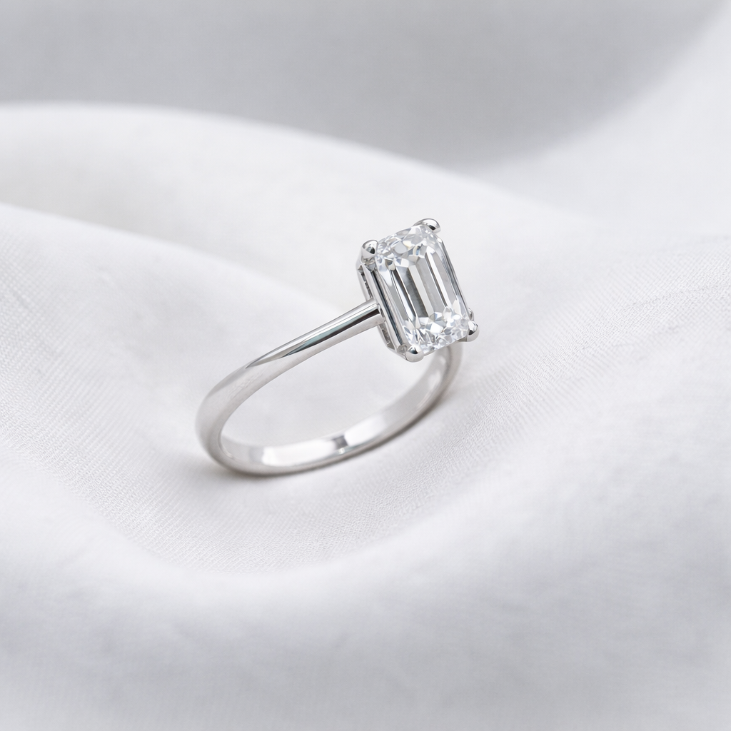 2.05 CT Emerald Lab ~ The Classic Setting