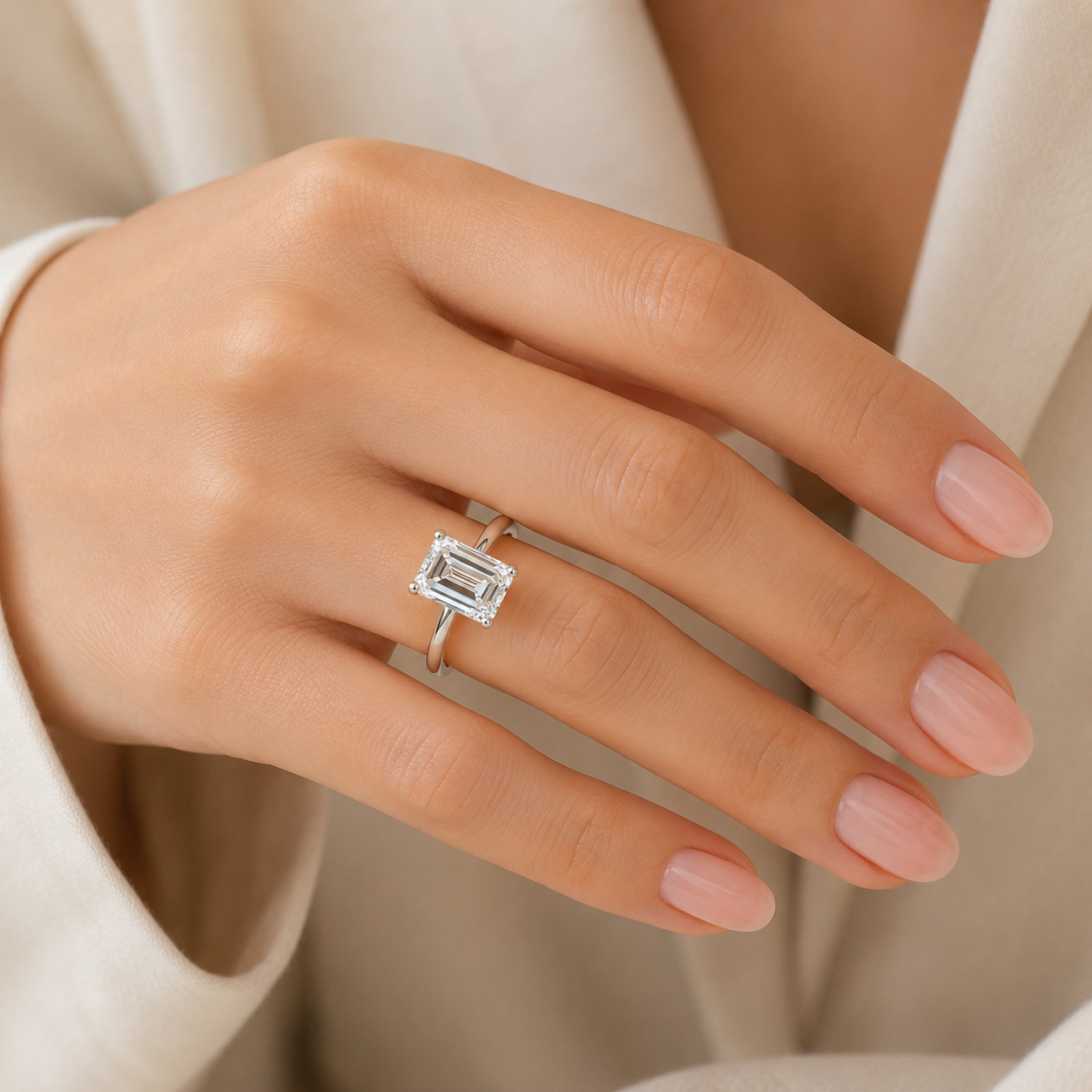 2.07 CT Emerald Lab ~ The Classic Setting