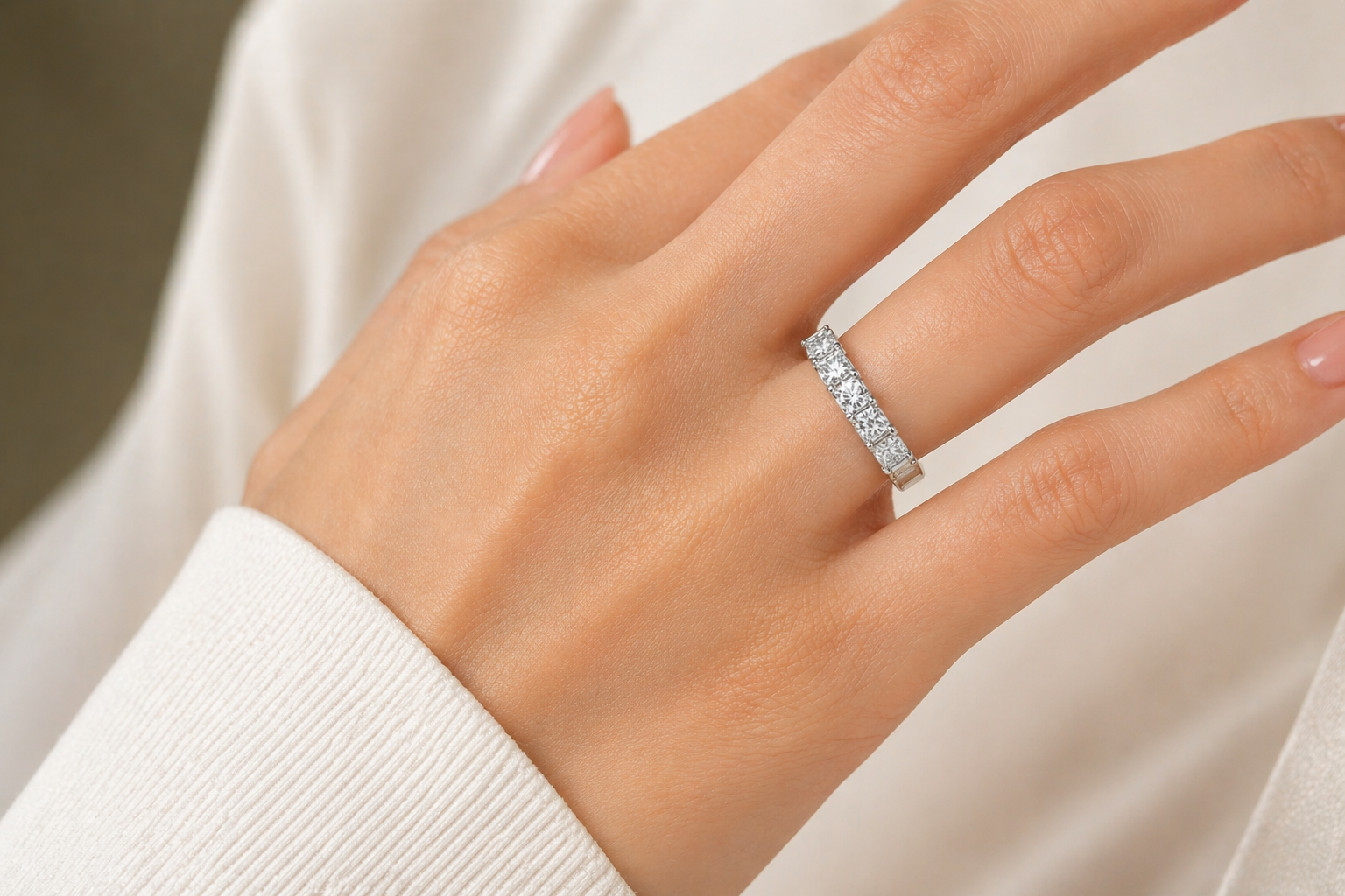 Princess Cut Diamond Eternity Band