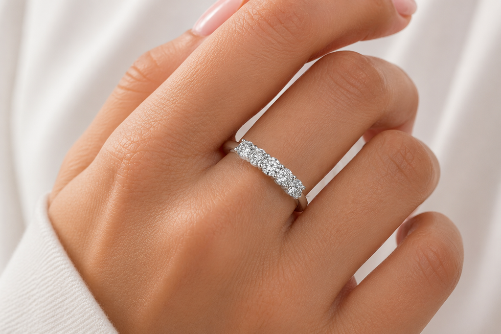 Five-Stone Round Diamond Band Ring
