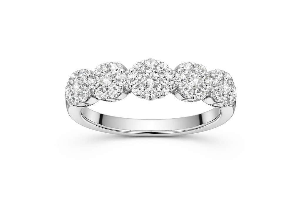 Flora Cluster Diamond Band Ring