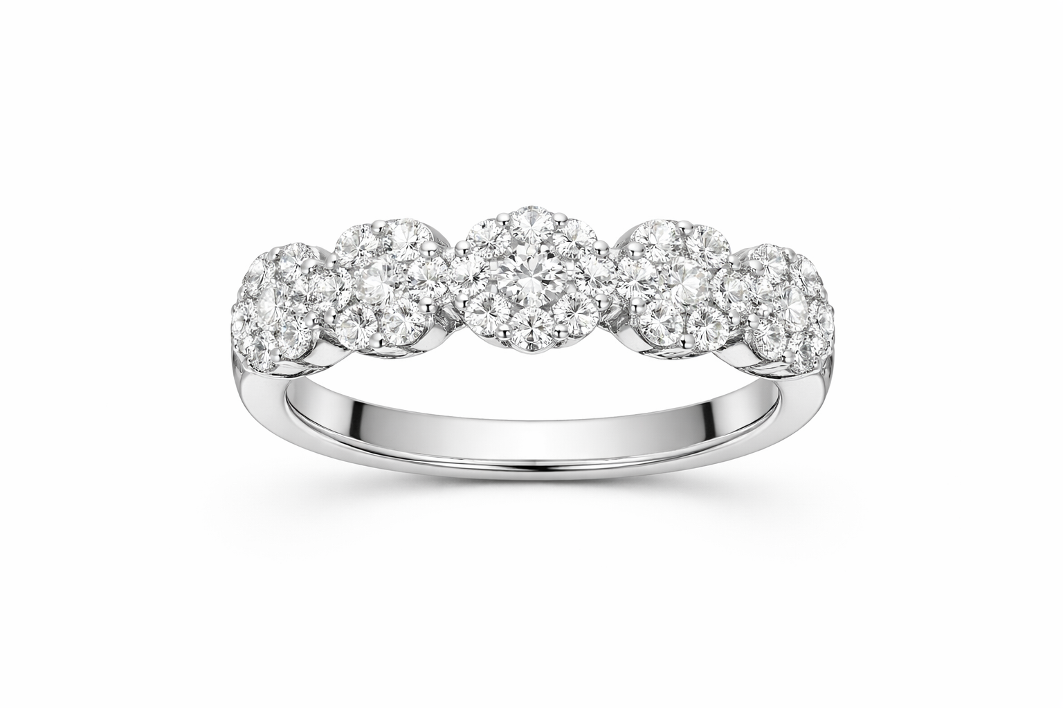 Flora Cluster Diamond Band Ring
