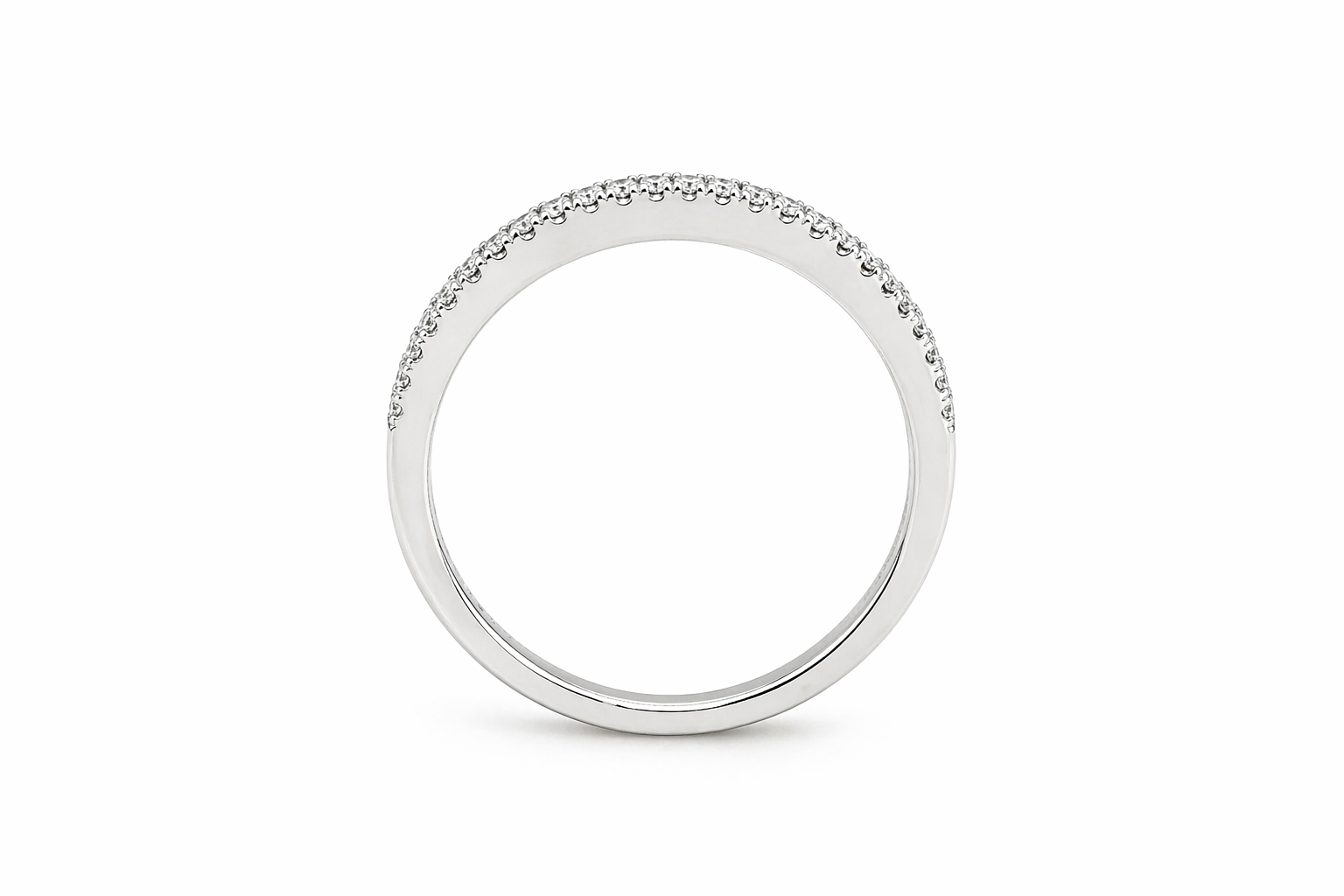 Baguette & Round Diamond Double Halo Band Ring