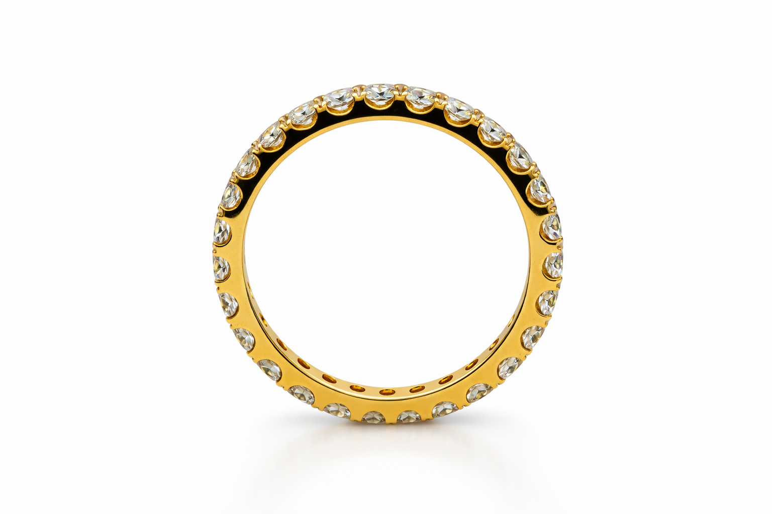 18K Yellow Gold Pavé Diamond Stackable Ring
