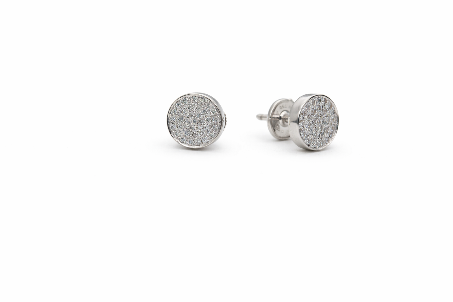 Luna Pavé Diamond Disc Stud Earrings
