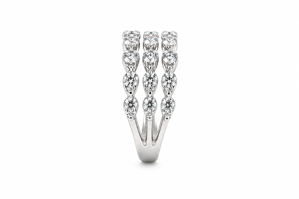 Triple Row Marquise Illusion Diamond Band